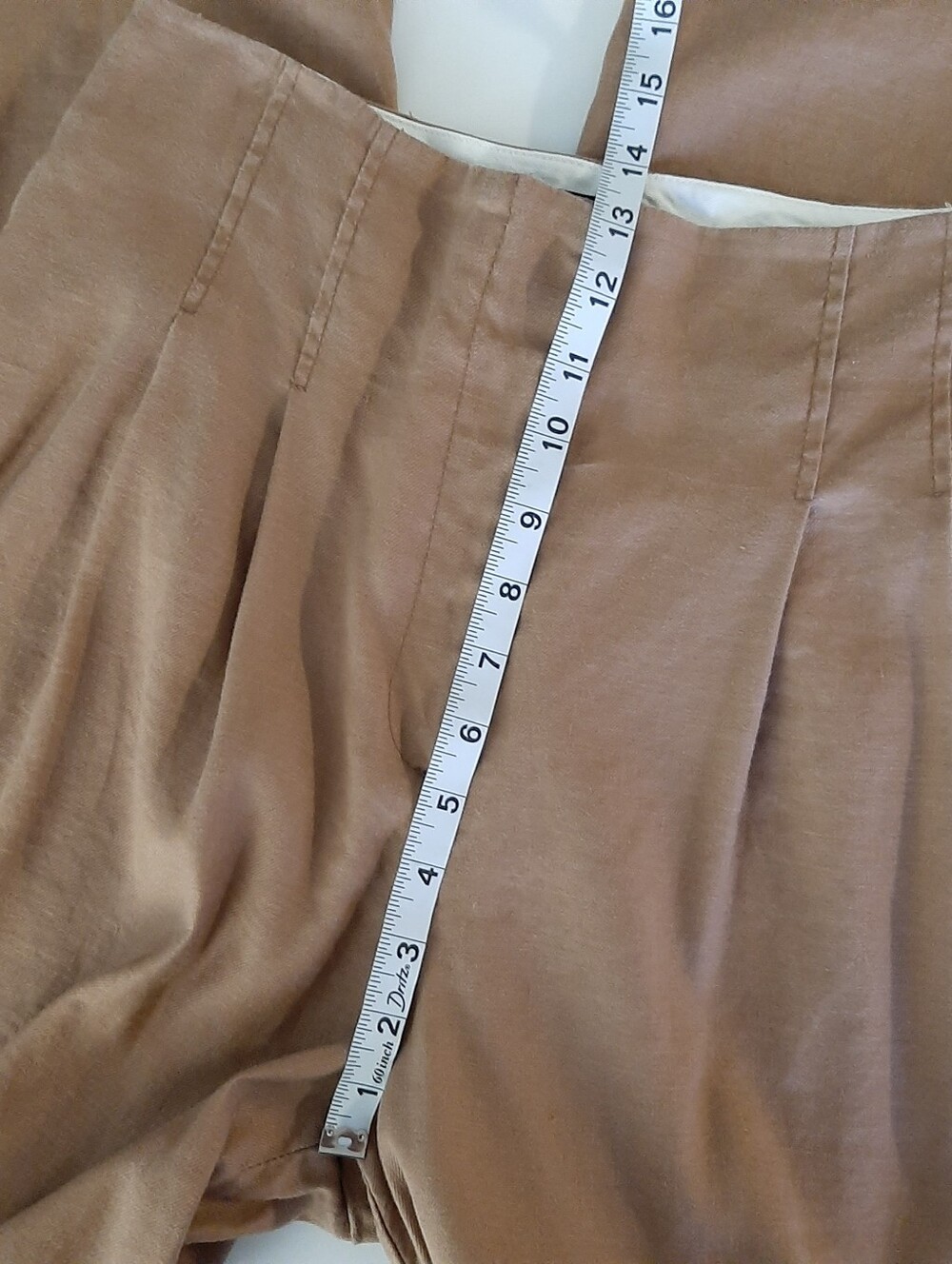 WHBM Linen Blend The Wide Leg Pants Brown Size 6 - Picture 10 of 12